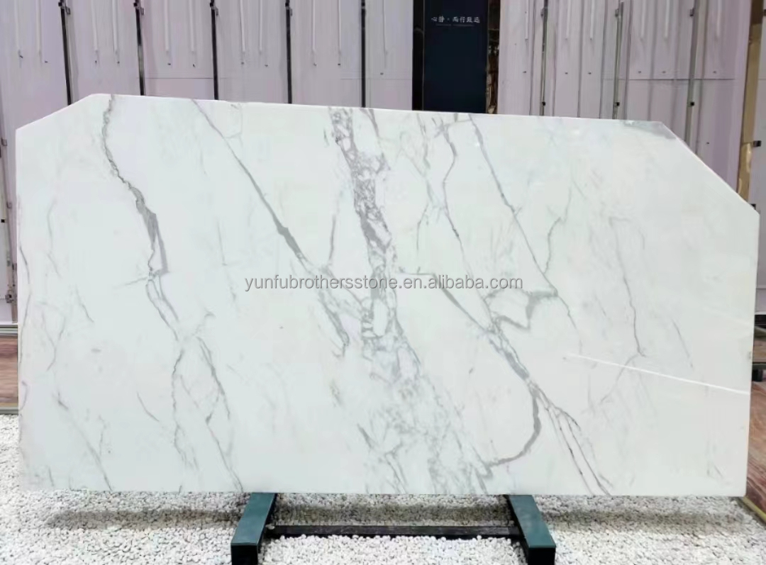 Polished Natural Statuario White Marble Big Slab for Italian Flooring and Wall Tiles