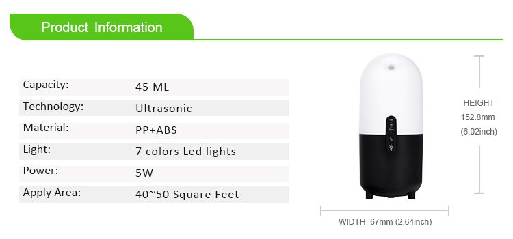 USB Car Diffuser Mini Air Humidifier With Colorful LED Light