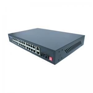 China Industrial 24 Port Poe Switch Unmanaged 100M Fiber Optic Poe Switch wholesale