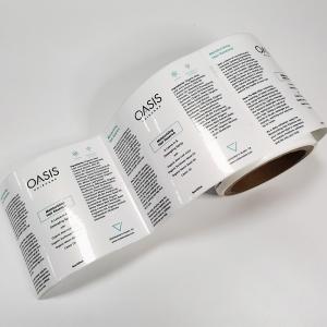 China Skincare Rectangular Waterproof Cosmetic Labels Pearlized BOPP Glossy Vinyl Sticker wholesale