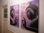 Abstract Art Oil Painting Thai Oil Painting on Canvas Buddha Wall Art Painting