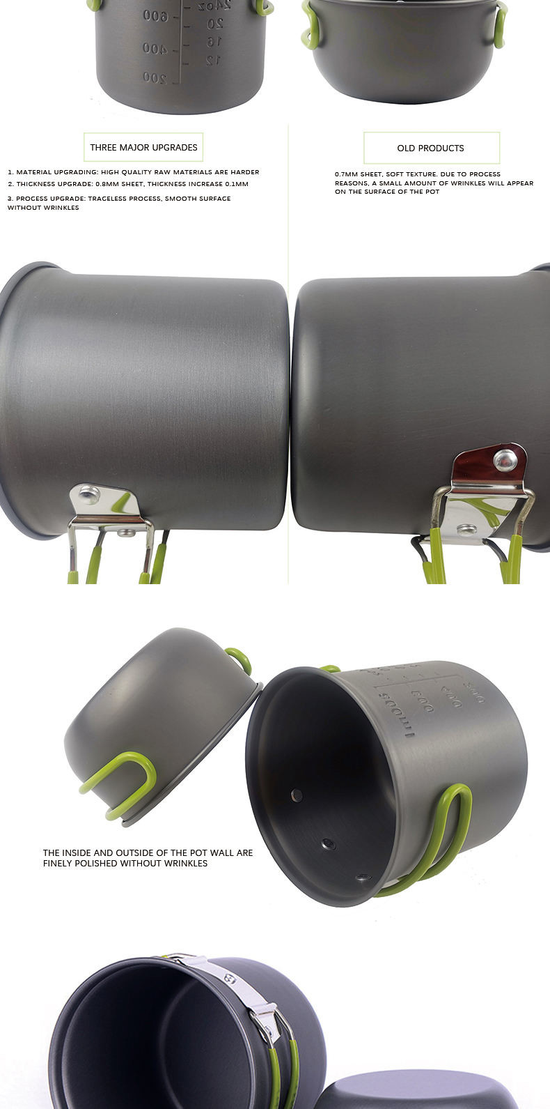 Titanium Outdoor Camping Pot And Pans Set 2PCS Camping Cookware