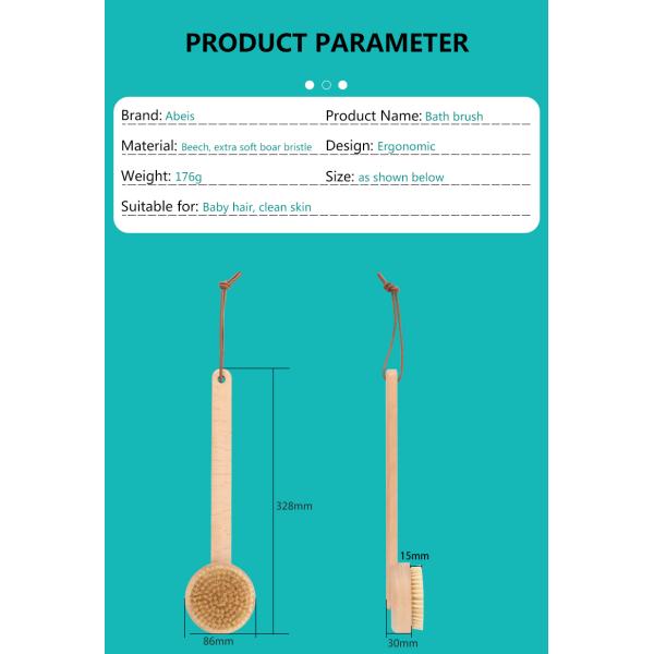 Body Brush Vegan Round Natural Skin Dry Massage Shower Brush for Spa