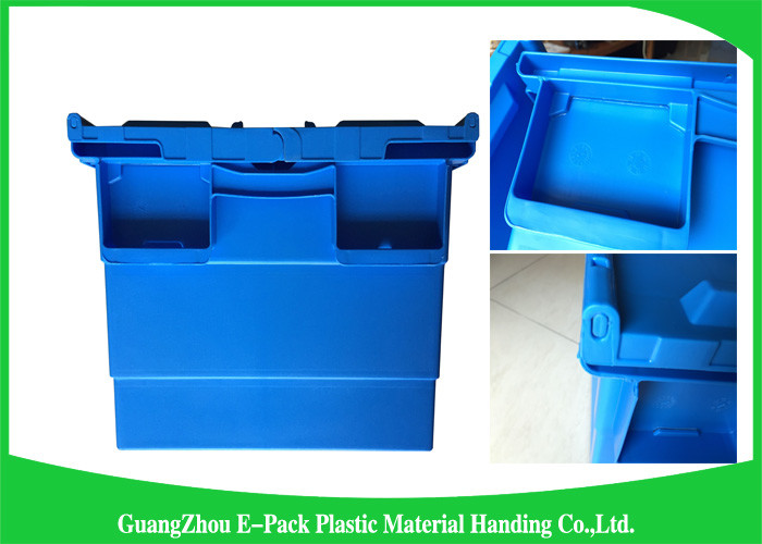 Packaging Logistic Big Plastic Containers , Distribution Tote With Hinged Lid Rentable Moving
