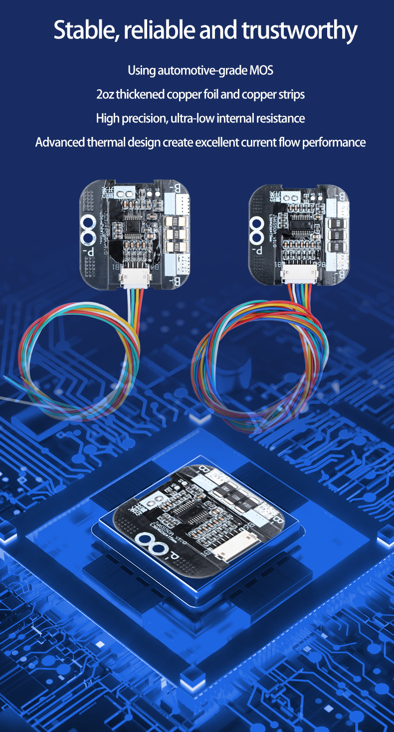 12V 24V Lithium Battery BMS 3S 4S 6S 50A Battery Protection Board For Power Supply