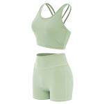 Butt Lifying Shorts Female Sports Bras Ribbed Seamless Workout Sets Activewear