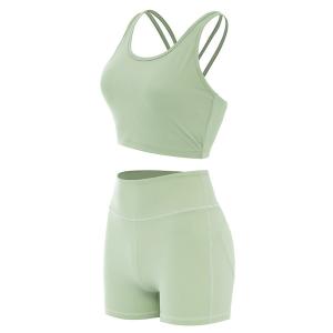 China Butt Lifying Shorts Female Sports Bras Ribbed Seamless Workout Sets Activewear wholesale