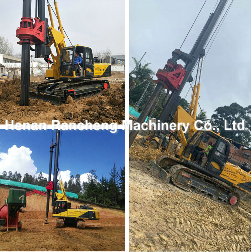 20m Drilling Depth Hydraulic Rotary Well Drilling Rig 205 Horsepower Diesel Engine