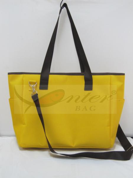 Quality Beautiful Yellow Outdoor Tote Bags / Mothers Bag For Baby Reusable 34*28*15 CM for sale