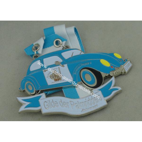 Customized Blue Ribbon Medals , Soft Enamel Zinc Alloy Deloitte Medals
