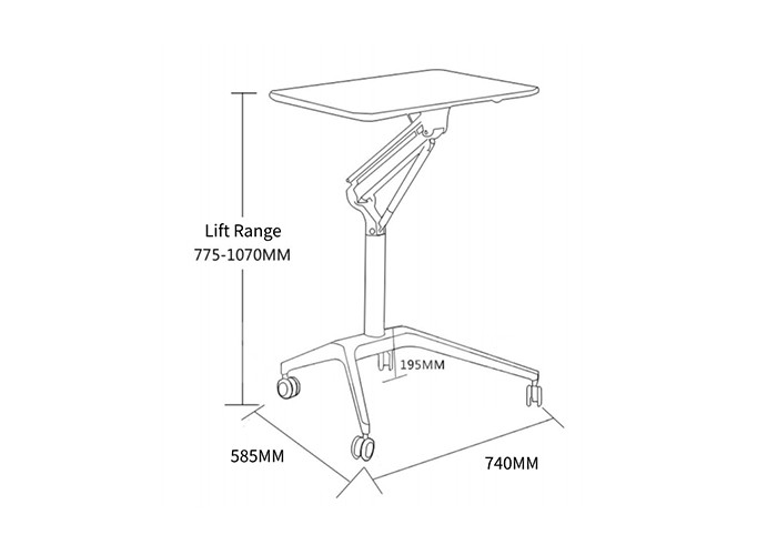 Gas Lift Mechanism Stand Up Height Adjustable Standing Desk