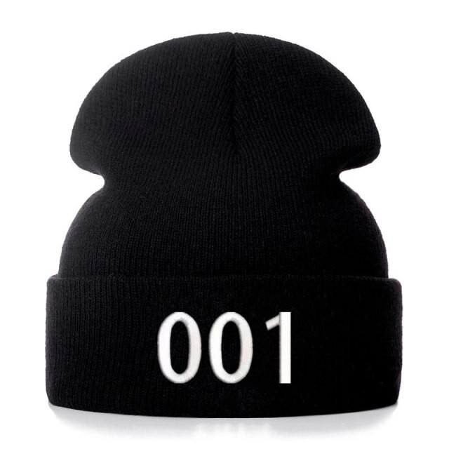 60cm Embroidery Knit Beanie Hats For Men Fluorescent Hat