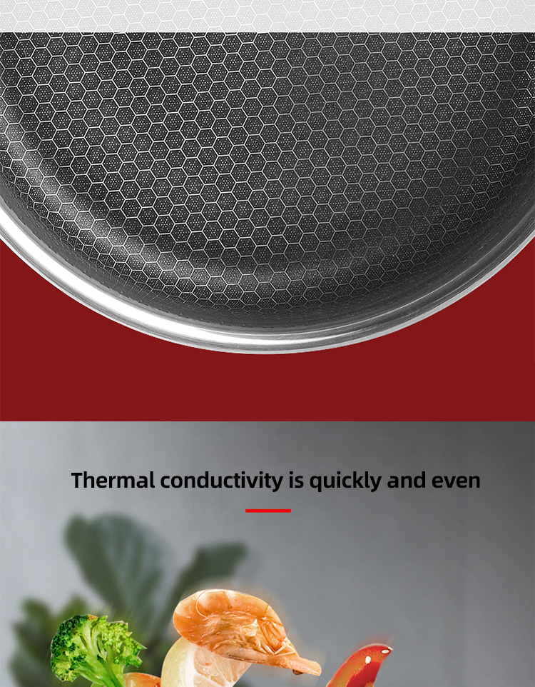 Custom Induction 18/8 Stainless Steel Cooking Pot Honeycomb Non Stick Cooking Soup Pot With Glass Lid