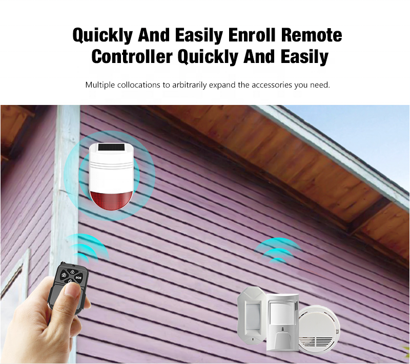 2022 Wholesale 105dB alarm sound Built-in balance device IP66 Outdoor Solar Siren With Repeater