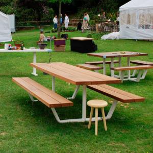 China L150W150H75cm Metal And Wood Garden Table wholesale