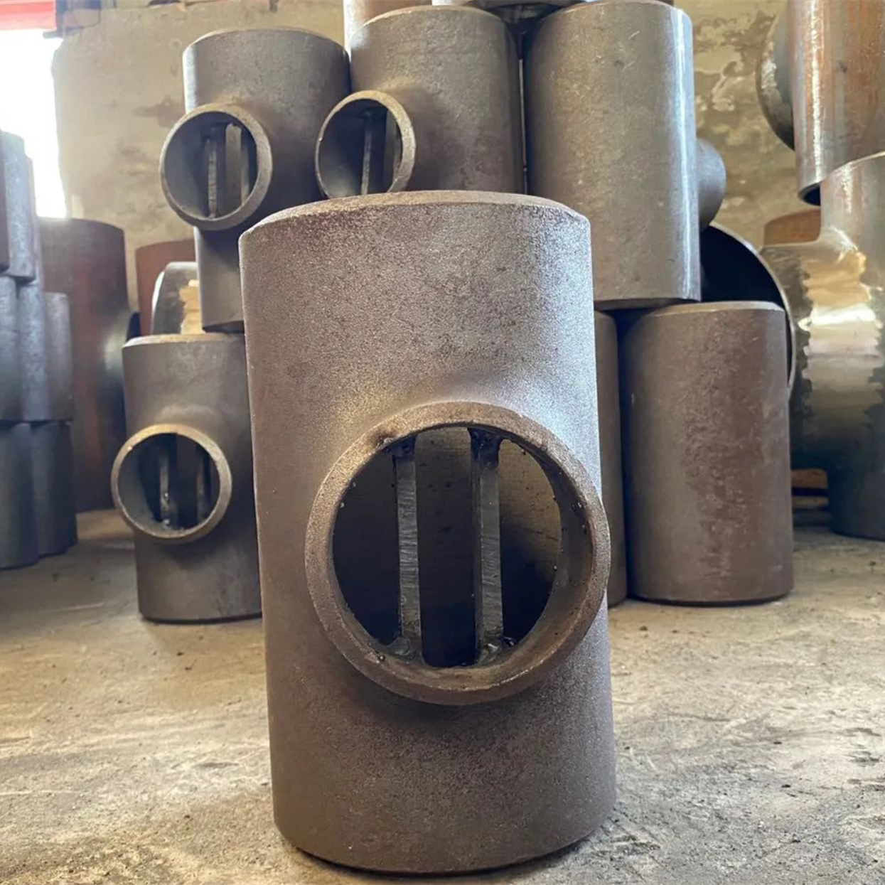 API 5L X42 X52X60X65 Carbon Steel Barred Equal Tee ASME B16.5 MSS -SP 75 Butt Weld pipe fittings
