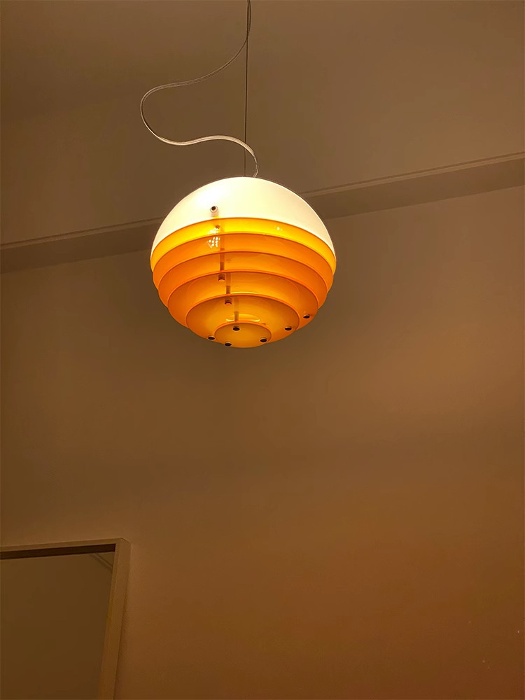 JYLIGHTING Vintage Design Modern Sunset Orange Atmosphere Chandelier for Restaurant Cafe Bar Living Room Bedroom Decor Modern Pendant Light