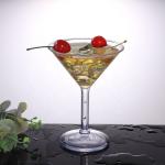 6oz Plastic Martini Glasses Unbreakable Crystal Clear Acrylic Cocktail Glasses