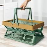 FOLDABLE PICNIC BASKET SUPERMARKET SHOPPING BASKET SHOPPING BASKET HAND BASKET