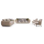 Luxury White Genuine Leather Living Room Furniture Modern Sofa Set