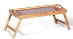 waterproof wooden bamboo food tea serving tray with folding legs