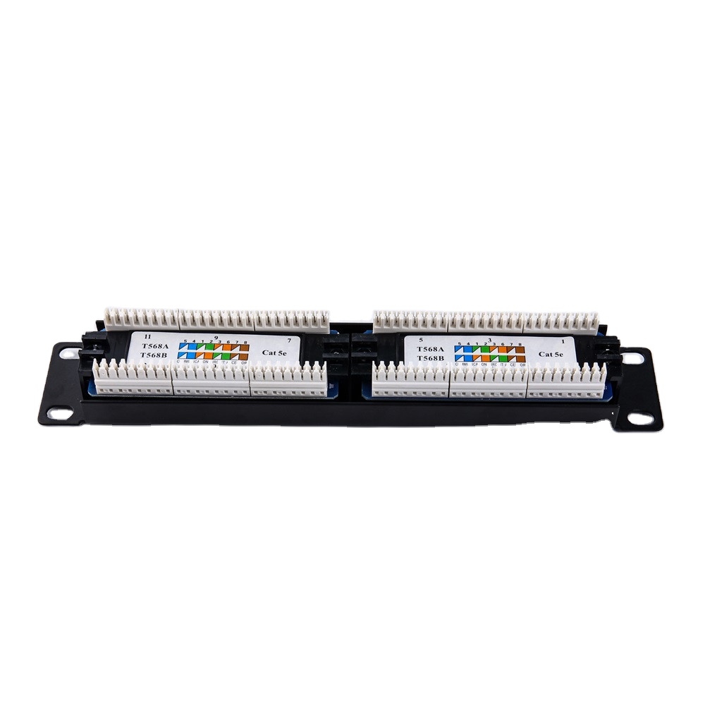 12 Port Cat 6 UTP Patch Panel for Network Server Rack Cabinet Compact and Space-Saving