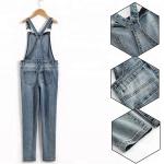 Custom Logo Teen Girls Denim Clothes Adjustable Strap Denim Fabric Overalls
