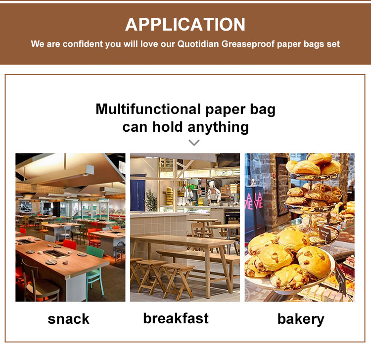 Paper Grocery Takeaway Sandwich Bags For Fast Food Packaging Bags