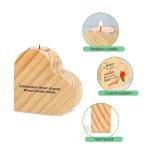 Customizable Sublimation Blank Ambient Wood Candle Holder Heart Shaped