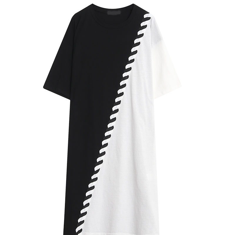 OEM Casual Clothing Fashion Patchwork T-Shirt Dress Women