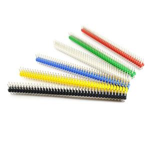 China Colored 2x40P 40Pin 2.54mm 0.1&quot; Straight Double Row Male Pin Header Strip wholesale