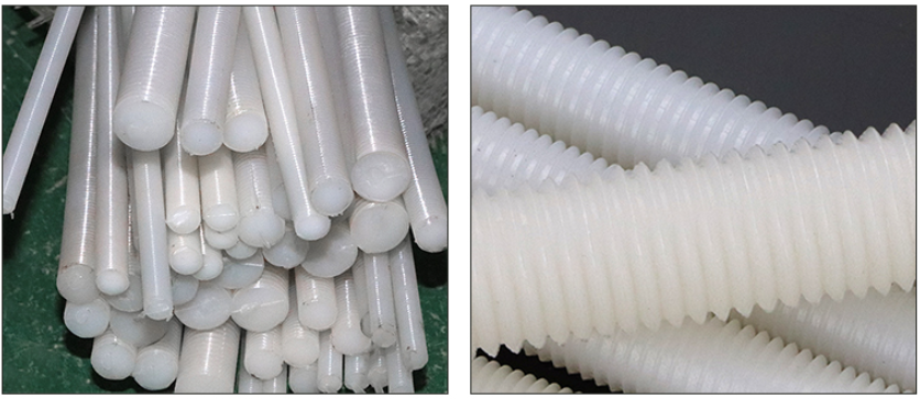 White Plastic Rubber Nylon Full Threaded Rod DIN975 M4 - M20