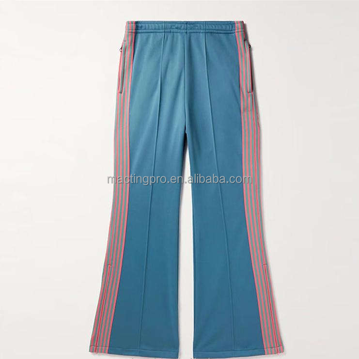 Polyester/Cotton Y2K Men Women Casual Joggers with Flared Wide Leg and Side Stripes