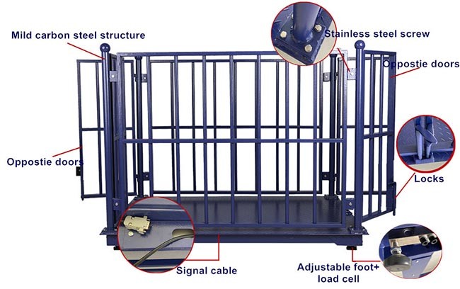 2M Livestock Weighing Scales , 5T Digital Livestock Scales