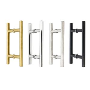 China Stainless Steel 201 304 316 Polished Mirror Stain Black Gold Glass Steel Door Handle wholesale