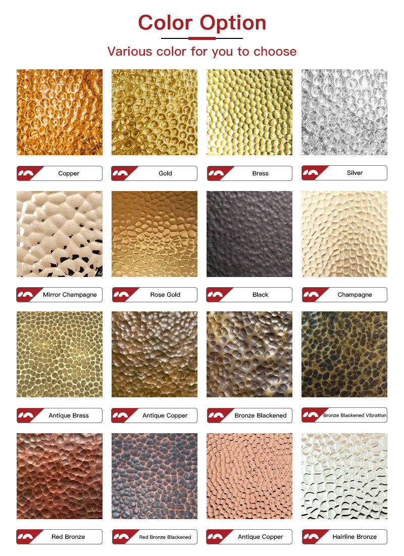 Newest Design 304 Hammered Stainless Steel Sheet for Ceiling and Wall Panels
