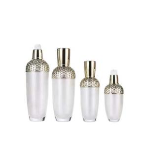 China Oval Cosmetic Pump Bottle Acrylic 100ml Silk Screening Customized wholesale