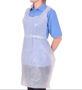 China Disposable White Plastic Aprons , Water Resistant Kitchen Apron wholesale