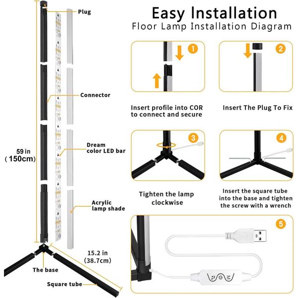 SMD5050 RGB Solar LED Flood Lights Decor Indoor Standing Lamp