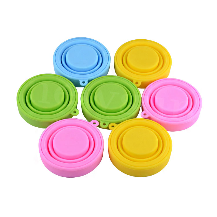 Candy Color 170ml Silicone Travel Mug Rose Silicone Collapsible Travel Cup