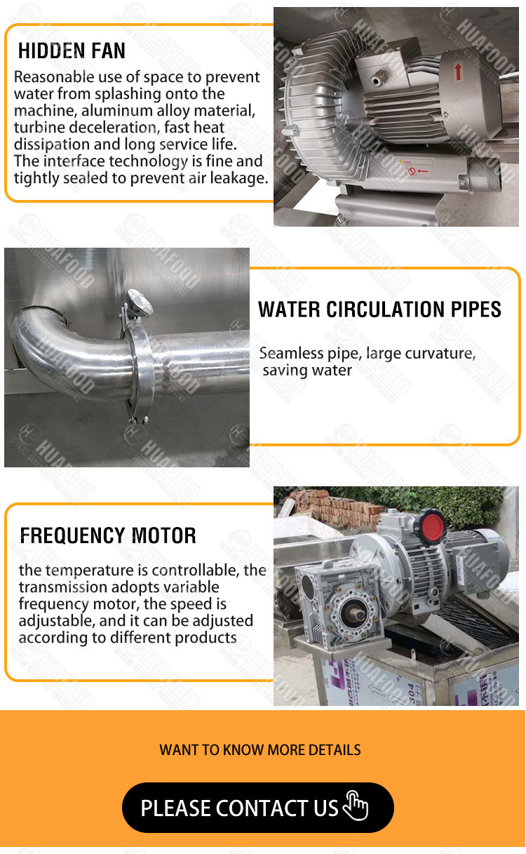 Sterilizing 2.95kw Tomato Vegetable Blanching Machine