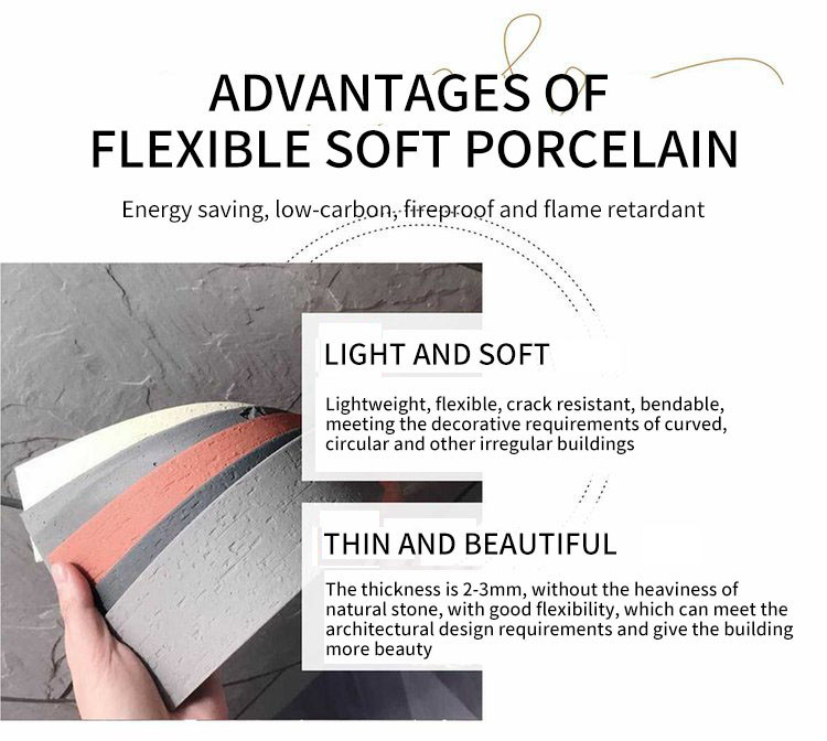 Matte Flexible Brick Tiles , Soft Ceramic Wall Tiles For Indoor / Outdoor