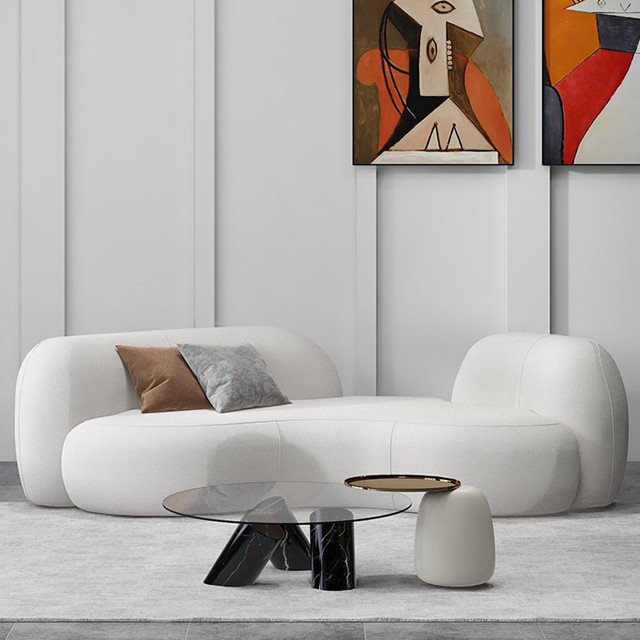 Arc Backrest Modern Fabric Sofa Set