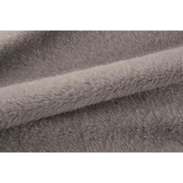 Recycled Soft 100 Polyester Fashion Fabric Silver Silk Plush Faux Fur Rabbit Ferret Fabrics for Women's Clothing Overcoat Bags Shoes
