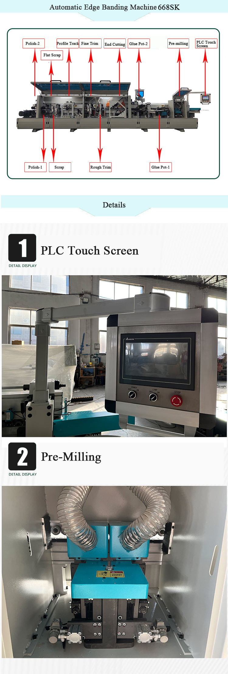 Panel Thickness 10-60mm Edge Banding Machine for Wood Based Panels Manufacturing