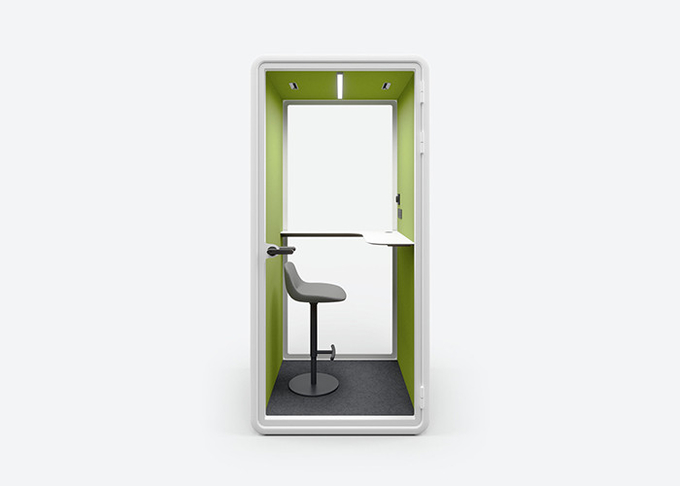 Acoustic office pods multiple interior colors available samll size phone booth with steel panel tempered glass