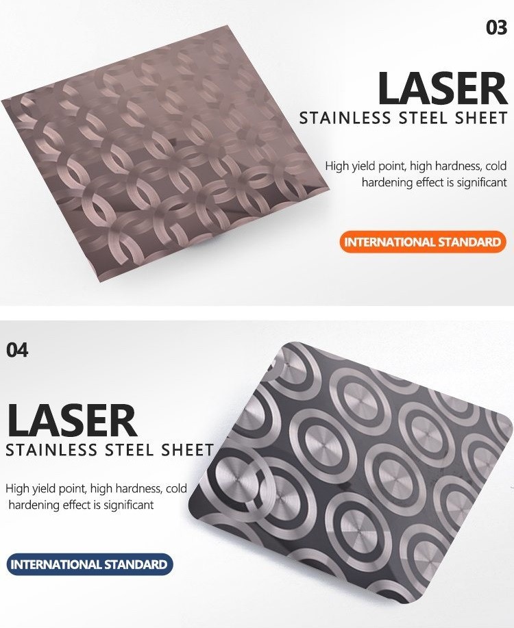 0.8mm 1.0mm 3D Laser Stainless Steel Plate For Interior Exterior Wall Decoration