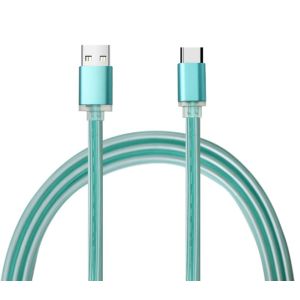China Stylish Blue USB Cable with Transparent Cable Body 1m Length wholesale