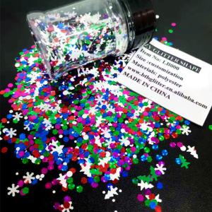 China Square Heart Star Moon Flowers Leaves Crafted Glass Silk Holiday Nails High Christmas Glitter Mix for Excellent Effect wholesale