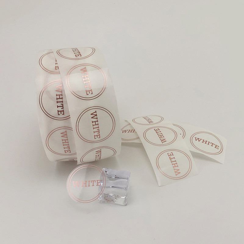 38mm Round Plastic Clear Glossy Sticker Paper Waterproof Labels